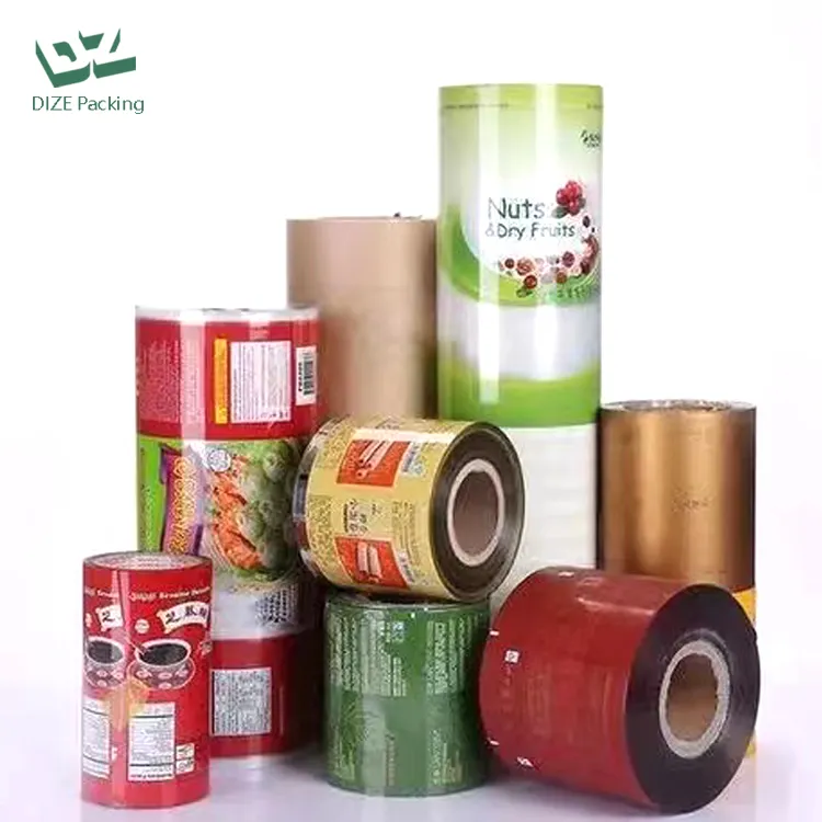 Özel plastik PET alüminyum folyo poşet gıda ambalaj rulo Film fincan sızdırmazlık kabarcık çay sızdırmazlık baskı için