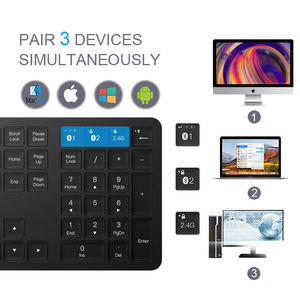 Clavier sans fil double mode 2,4 G Bluetooth, profil bas, taille standard, silencieux, pour ordinateur, Mac, MacBook, ordinateur portable, PC - Product Image 6