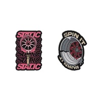 Jantes de voiture modifiées en alliage de zinc nickelé noir, style moto de course, pour badges, vestes en jean, sacs à dos et vêtements