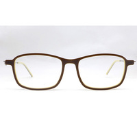Montures de lunettes rectangulaires unisexes à monture complète en résine marron solide, légères, pour la correction de la vue des adultes