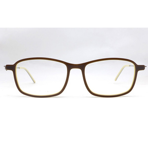Monturas de Gafas Unisex Rectangulares con Aro Completo, Resina Marrón Sólida, Ligeras, para Corrección de la Visión en Adultos - Product Image 4