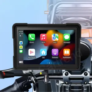 新しい5インチユニバーサルバイクGPSモニターワイヤレスAndroid自動ゲージディスプレイCarPlayモーターサイクルナビゲーションダッシュカムDVR