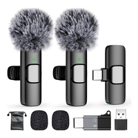 Nouveau microphone sans fil K9 2026 professionnel à réduction de bruit, mini micro cravate Plug & Play pour iPhone Android Type-C