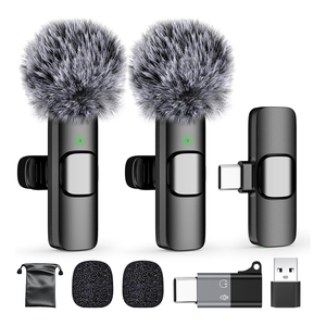 <span class=keywords><strong>2025</strong></span> New K9 1 Kéo 2 <span class=keywords><strong>Microphone</strong></span> Lavalier 2.4Ghz Xách Tay Mini Ghi Âm Không Dây <span class=keywords><strong>Microphone</strong></span> Cho Iphone - Product Image 1