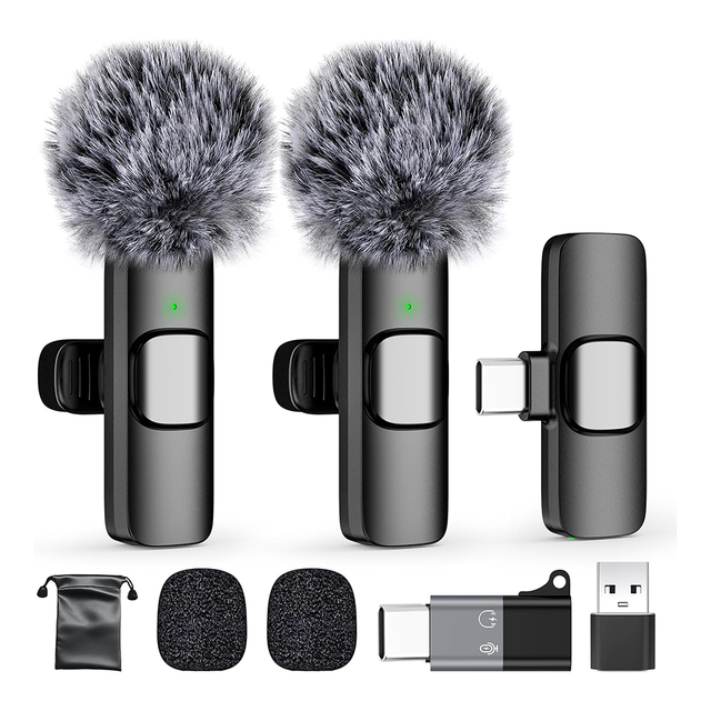 2026 New K9 Wireless Microphone Professional Noise Reduction Lapel Clip-on Mini Mic Plug & Play for iPhone Android Type-C