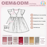 Robe d'été décontractée pour petites filles, motif léopard, manches volantées, col en V, boutons sur le devant, jupe trapèze, design personnalisé