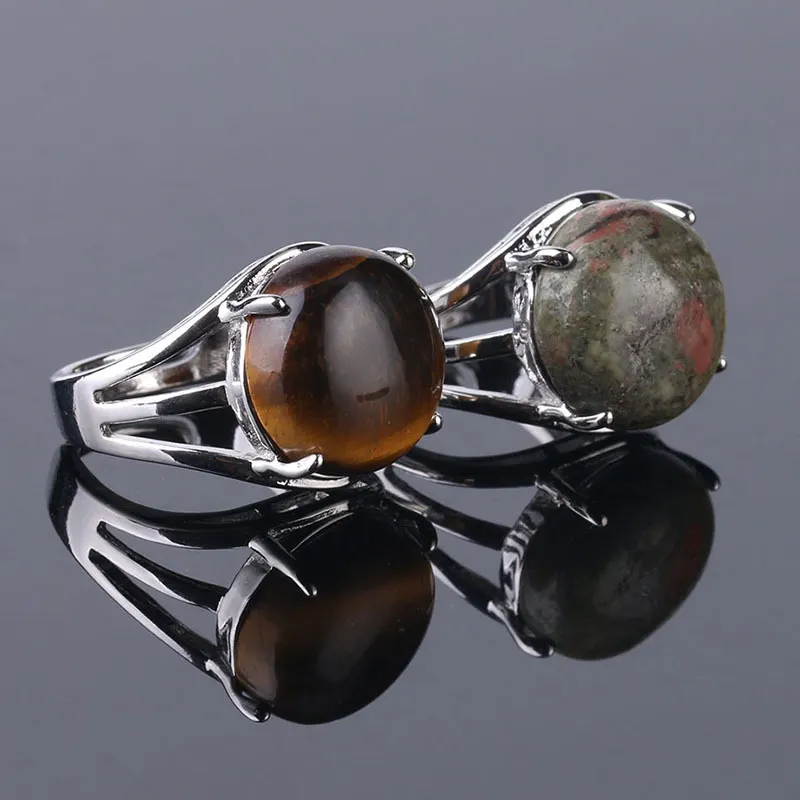 natural fashion fine jewelry gold ring mans big tiger eye stone adjustable healing crystal finger Stone rings for Women