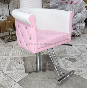 Luxury <strong>Salon</strong> Furniture <strong>Beauty</strong> Saloon <strong>Pink</strong> Chair Hair <strong>Salon</strong> Furniture Styling Chair with Diamond - Product Image 2