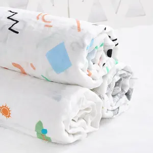 Customized Cotton Muslin Swaddle Baby Muslin Wrap Blanket