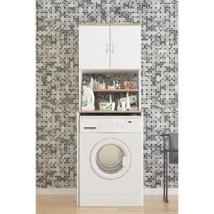 Moderno Gabinete de Baño Blanco de 4 Estantes, Organizador de Almacenamiento que Ahorra Espacio para Sobre la Lavadora - Product Image 5