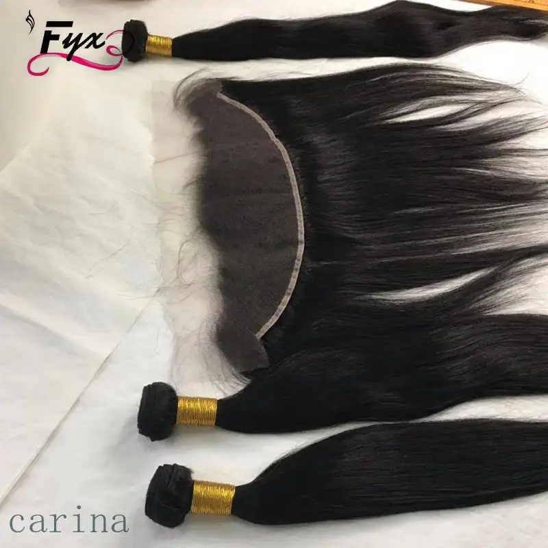 Fabriek Drop Verzending Straight 13*6 Hd Kant Frontale Met Bundel Film Kant Frontale 13*4 Met Cuticula aligned Virgin Hair