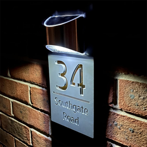 Personalized Solar House Sign Led Modern Door Number Plaque Laser Cutting Contemporary House <b>Plate</b> - Product Image 2