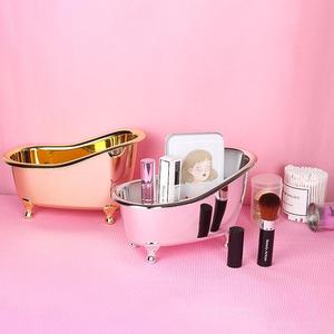 Mini baignoire en plastique PS, boîte de rangement colorée semi-transparente pour salle de bain d'hôtel, boîte de rangement pour cosmétiques. - Product Image 4