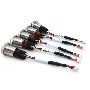 按钮开关IP67定制GX12 GX16对接接头2 3 4 5 6 8 9 10针防水连接器电缆线束 - Product Image 3