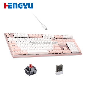 Wireless Cherry Axis <b>USB</b> Type-C 108-Key Triple-Mode Silent Mechanical Gaming Full Size <b>Keyboard</b> Anti-Ghosting No Backlight New - Product Image 1