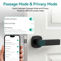 Cerradura Inteligente con Huella Dactilar SJJ para Puerta, de Aluminio/Madera, con App Tuya, Teclado Táctil, Tarjeta RFID, Código, Entrada sin Llave para Apartamento