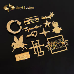 Jinyi pabrik kustom klasik Logo antik logam campuran seng pelat nama merek logam Label pakaian tas terukir timbul logam Tag Logo - Product Image 3