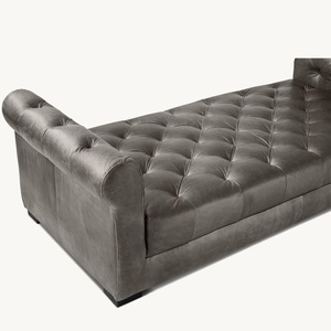 Banc de chevet long en cuir véritable Rhoohill, design moderne et luxueux, vente chaude d'usine, mobilier de chambre à coucher - Product Image 6