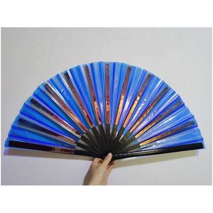Abanicos de Mano Grandes de PVC con Diseño Holográfico Iridiscente y Reflectante, Ideales para Festivales, Bodas, Fiestas, Bailes y como Regalo - Product Image 5