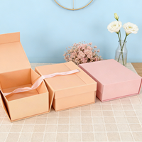 Boîte cadeau portable avec logo personnalisé, pliable, rigide, laminage mat, écologique, emballage en carton à rabat, impression de logo sur ruban