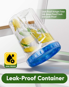 Recipientes de Plástico para Alimentos con Tapas Giratorias (32 Oz, Paquete de 3) - Herméticos, Aptos para Microondas, Congelador y Lavavajillas, Libres de BPA, Grado Alimenticio - Product Image 4