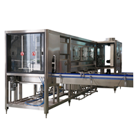 Machine de remplissage de barils multi-matériaux de 5 gallons pour eau pure de qualité alimentaire, ligne de rinçage et de remplissage entièrement automatique haute précision avec bouchage