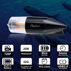 กันน้ําตกปลาน้ําแข็งปลา Finder HD Video ปลา Cam 65ft ตกปลากล้องใต้น้ําพร้อมการบันทึกรอบสําหรับตกปลาน้ําแข็ง