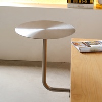 Table à Manger Murale en Acier Inoxydable, Meuble de Salle à Manger, Petite Table Ronde de Café en Métal, Table à Manger Suspendue d'Extérieur