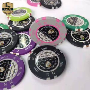 Fichas de Póker de Calidad de Casino Directas de Fábrica con Cobre y Adhesivo Láser de 14.5g 40-45mm, Ecológicas y con Fuentes Personalizadas - Product Image 6