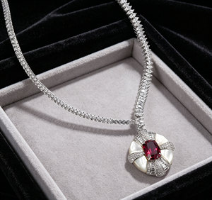 925 Silver Red <b>Ruby</b> <b>Necklace</b> Shines with a High-End Feel,Fashion a Great Gift for Girls on Holidays and Business Occasions L - Product Image 4