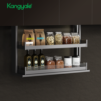 Panier de cuisine élévateur à commande vocale intelligente, rangement automatique à tirage tactile, double couche, en aluminium et verre trempé
