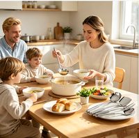 Ensemble de 6 ustensiles de cuisine en acier inoxydable, finition miroir, avec écumoire décorative, spatule solide, fourchette à viande et design avec boucle de suspension