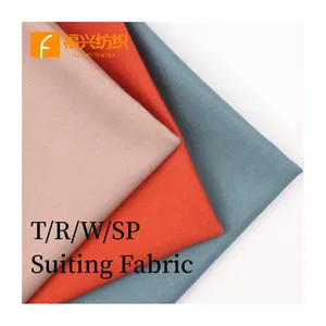 Manufacture polyester rayon wool spandex blend cashmere wool tr suit fabric men's suiting
