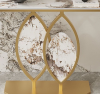 Console d'entrée de luxe en marbre, meuble de couloir, table de hall minimaliste, table de foyer au design artistique créatif, mobilier de salon élégant