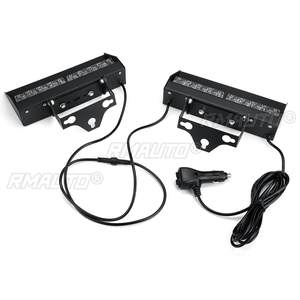 2 pièces, 10-30V, feux stroboscopiques d'urgence clignotants blancs et ambre, 27 modes, lampe de pare-brise intérieure avec ventouses pour camions - Product Image 3