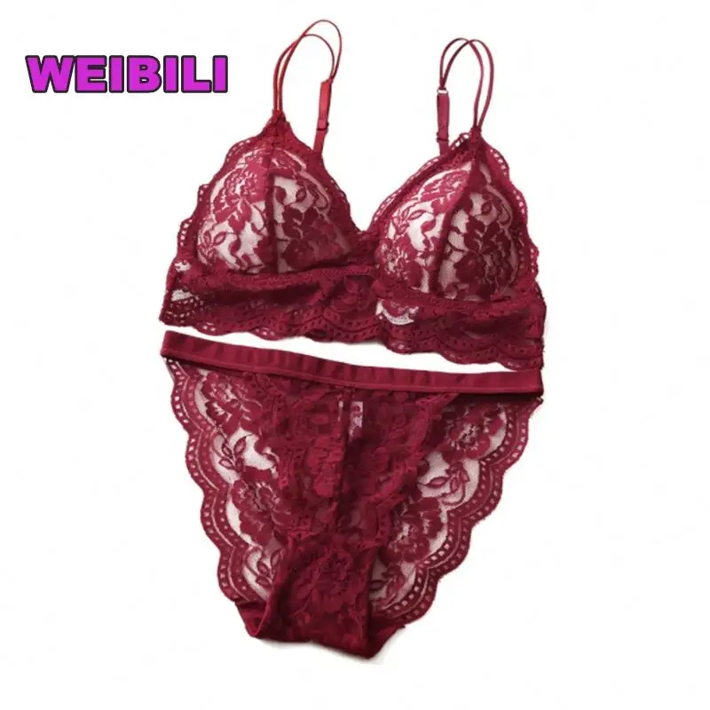 Zeer Mooi Met Beugel Gewatteerd Verwijderbare Cup Geborduurde Kanten Bh Slipje Set Duurzaam Bralette Pak