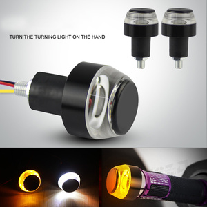 12V motosiklet gidonu son LED sinyal lambası gidon kavrama yan yön ışığı modifiye lamba motosiklet aksesuarları - Product Image 5