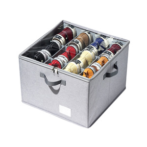 Fabric Storage Box Rectangle With Lid And Handles For Shoe Organizer Standing Type Solid Color - Product Image 2