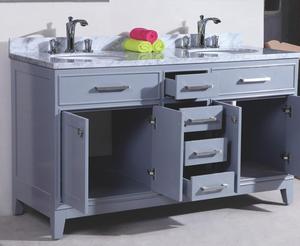 Armoire de salle de bain murale de style moderne meuble de <span class=keywords><strong>douche</strong></span> couleur bois avec miroir LED - Product Image 4