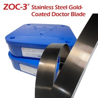 Lame de docteur enduite d'or d'acier inoxydable de haute qualité de ZOC 3 degrés pour la machine d'impression offset de Flexo de gravure