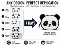 Pochette Cosmétique Panda Personnalisée OEM ODM, Sac de Maquillage Portable Adorable Panda, Organisateur de Rouge à Lèvres et Miroir, Sac Animal en Peluche Personnalisé