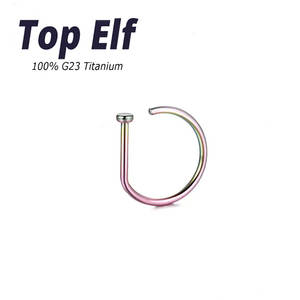 ASTM F136 Anneau de nez en titane <span class=keywords><strong>Piercing</strong></span> 18G 20G D Forme Tragus <span class=keywords><strong>Helix</strong></span> Nariz Boucle d'oreille Hoop Septum Anneau Norstril Bijoux de corps - Product Image 5