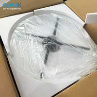 Ventilador Holográfico LED 3D de 50/60cm con Doble/Cuádruple Aspas, Caja de Luz Holográfica de Una/Doble Cara para Tiendas, Eventos, Exposiciones y Publicidad