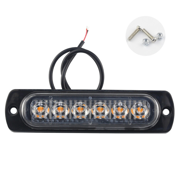 6 LED Emergency Strobe Warning Light Bar Truck Car Beacon Lamp with Amber Red Blue White Traffic Light New Condition
