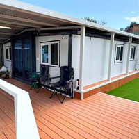 Maison conteneur extensible et pliable de 40 pieds, moderne, préfabriquée, isolée, étanche et résistante aux ouragans