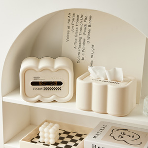 Porte-mouchoirs mural en forme de boîte, couleur crème, en matériau PP, pour salle de bain, cuisine, salon, voiture - Product Image 4