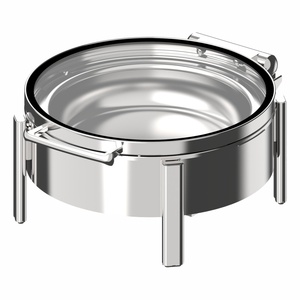Recipiente Apilable para Calentar Alimentos Sunnex, Resistente al Viento, con Tapa de Vidrio, de Acero Inoxidable, Redondo, para Uso en Exteriores - Product Image 1