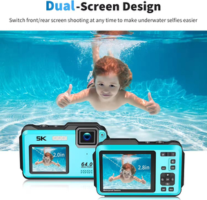 Ausek 5K <span class=keywords><strong>Appareil</strong></span> <span class=keywords><strong>photo</strong></span> <span class=keywords><strong>numérique</strong></span> <span class=keywords><strong>sous</strong></span> <span class=keywords><strong>l</strong></span>'<span class=keywords><strong>eau</strong></span> Mise au point automatique Caméra Wifi Caméra vidéo d'action à double écran - Product Image 4