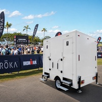 Remorque Sanitaire Mobile Haut de Gamme à Double Cabine, Toilettes Portables VIP avec Lavabo pour Événements, Bureaux, Hôpitaux
