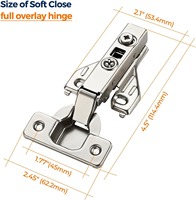 Charnière de meuble à fermeture amortie 35 mm à recouvrement total Elite Selection avec plaque à clipser pour meubles de cuisine américains à cadre apparent